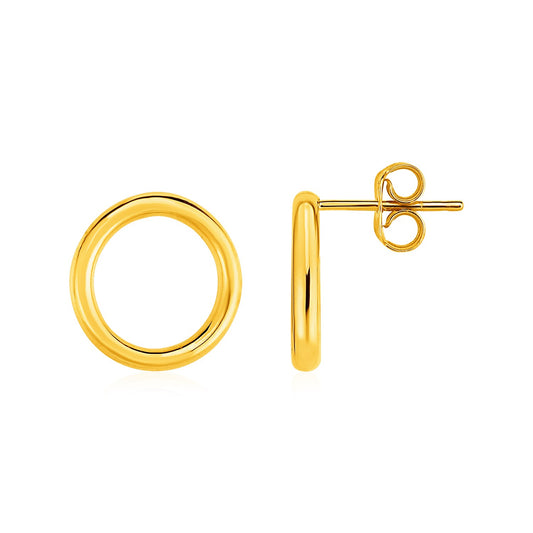 Open Circle Post Earrings in 14k Yellow Gold RCJ