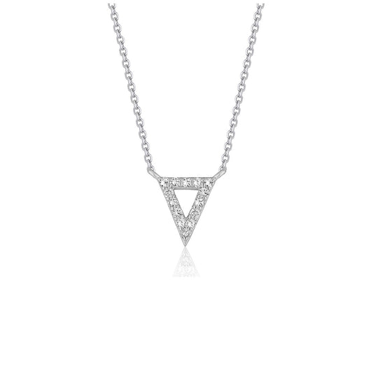 Diamond Inverted Triangle Pendant in 14k White Gold RCJ