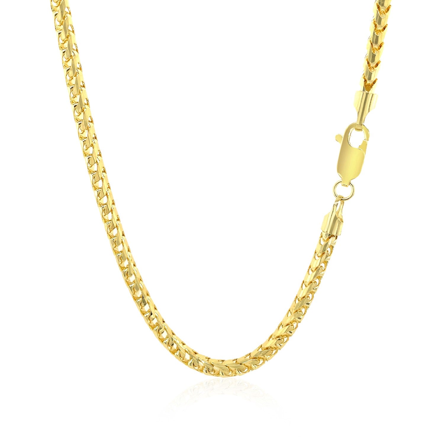 14k Yellow Solid Gold Diamond Cut Round Franco Chain (3.10 mm) RCJ