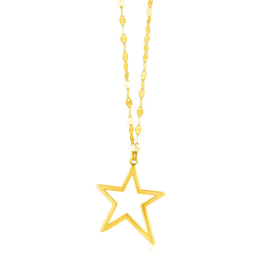 14k Yellow Gold Necklace with Star Pendant RCJ