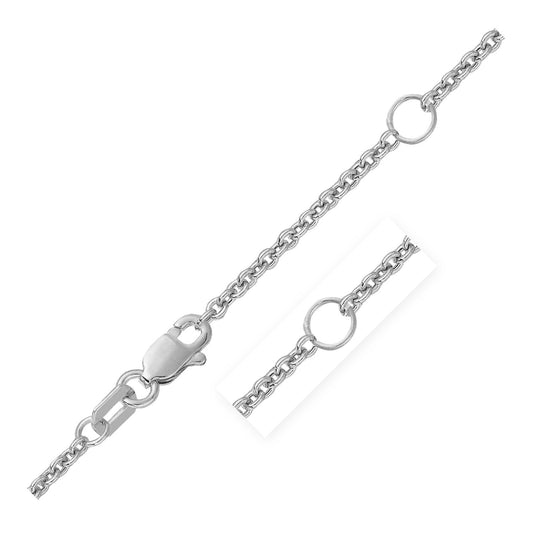 Double Extendable Cable Chain in 14k White Gold (1.80 mm) RCJ