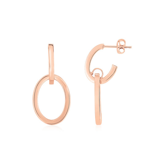 14K Rose Gold Interlocking Drop Hoop EarringsMonde Trend