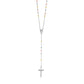 Three Toned Rosary Chain and Bead Necklace in Sterling Silver RCJ