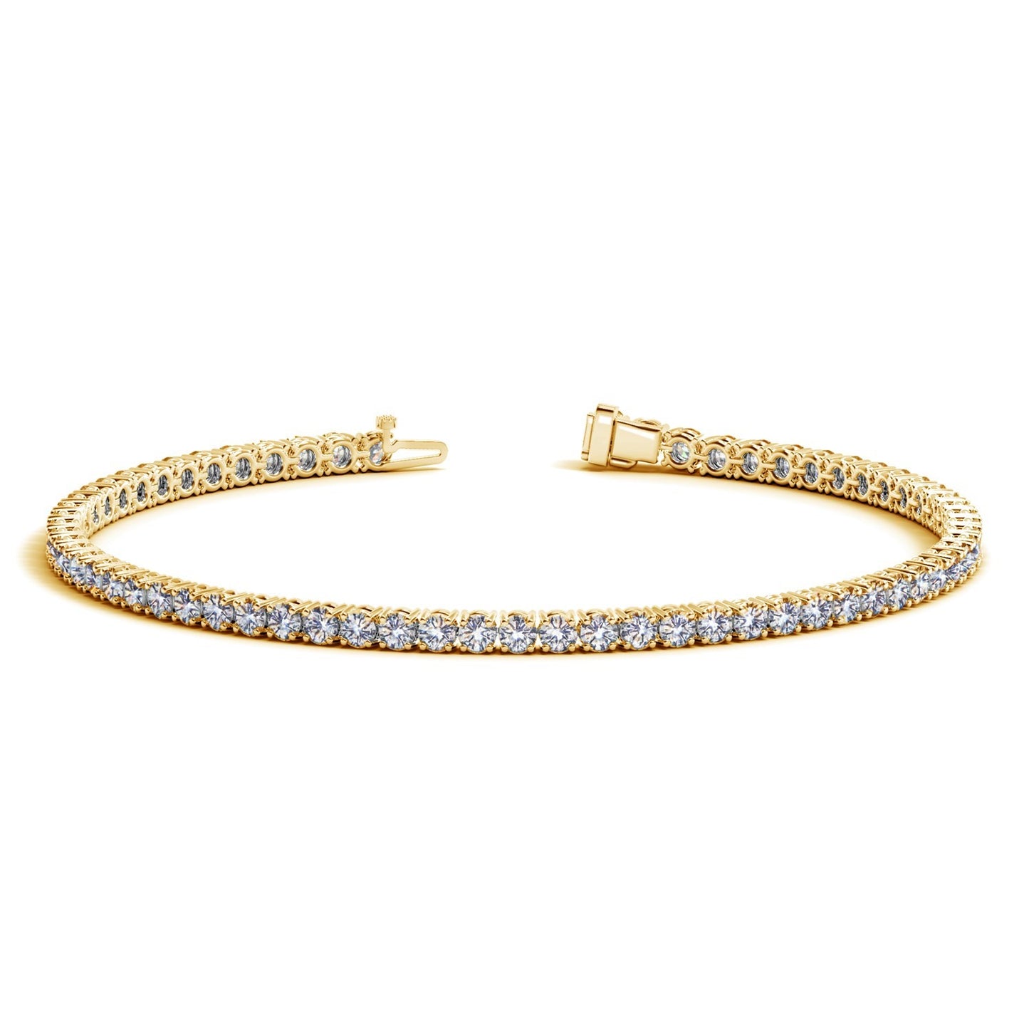 Lab Grown Round Diamond Tennis Bracelet in 14k Yellow Gold (3 cctw F/G  VS2/SI1) RCJ