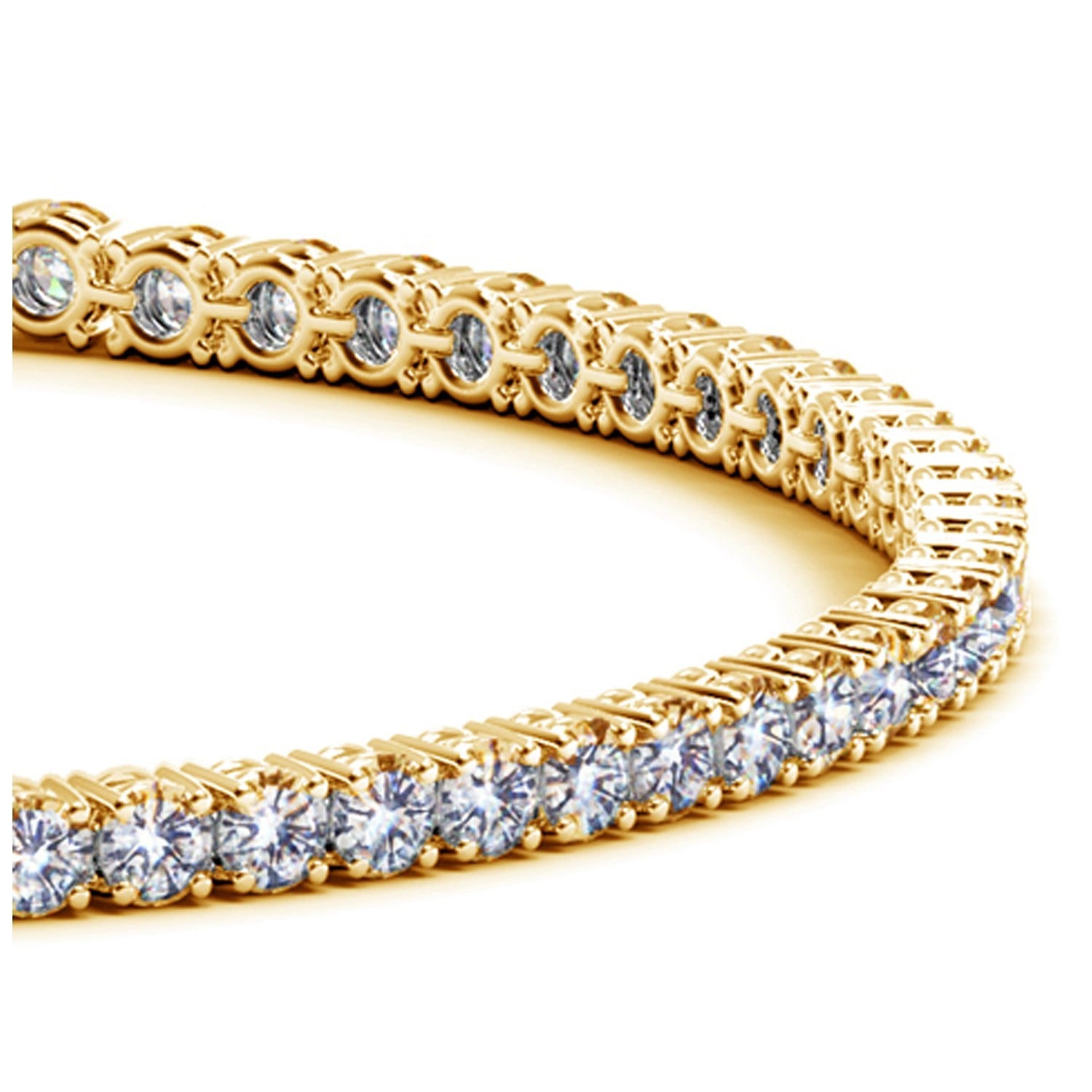 Lab Grown Round Diamond Tennis Bracelet in 14k Yellow Gold (3 cctw F/G  VS2/SI1) RCJ