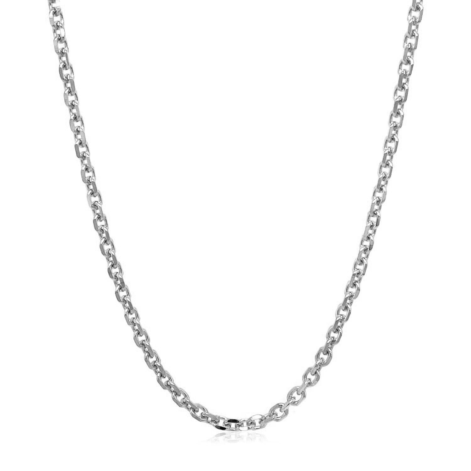 18k White Gold Diamond Cut Cable Link Chain (2.60 mm) RCJ