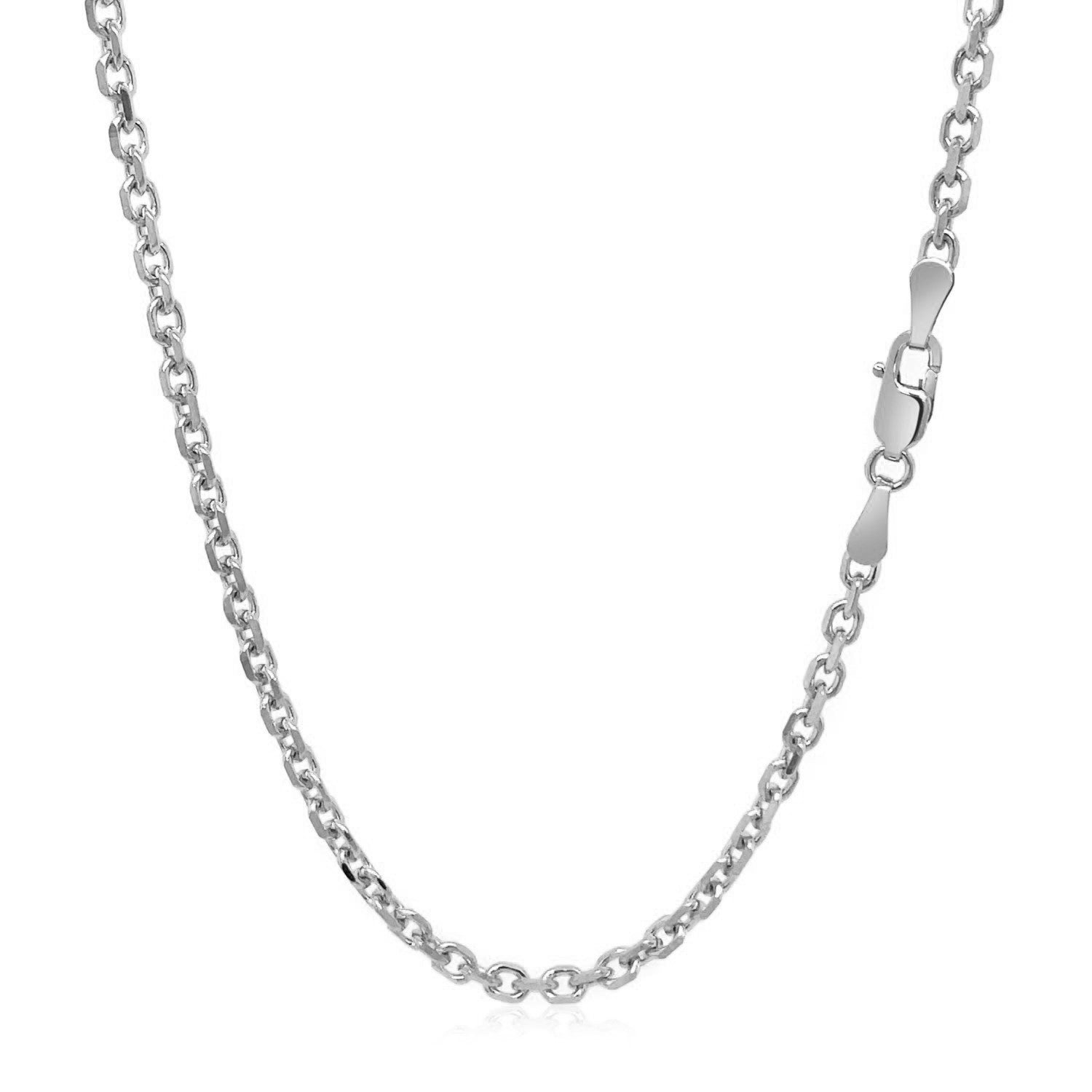 18k White Gold Diamond Cut Cable Link Chain (2.60 mm) RCJ