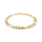 14K Yellow Two Tone Solid Pave Figaro Bracelet (7.00 mm) RCJ