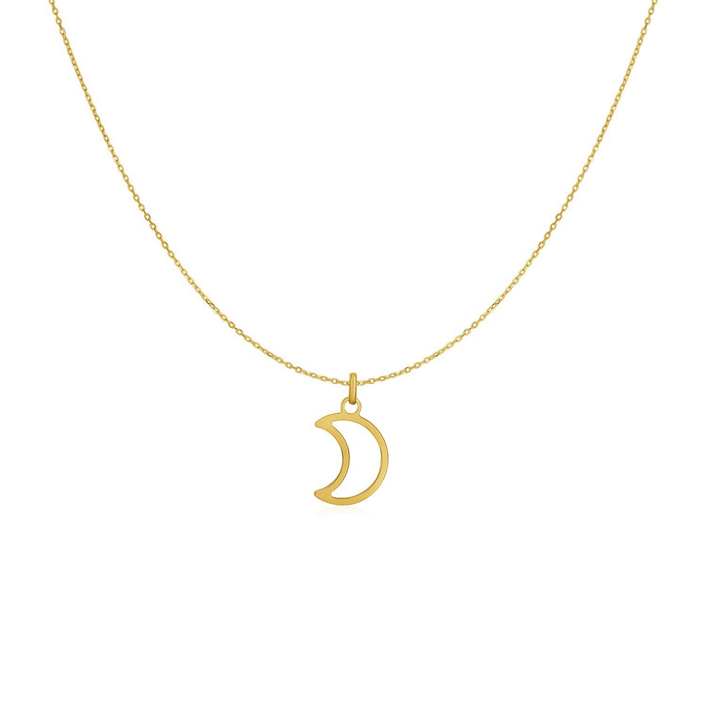 14k Yellow Gold Necklace with Moon RCJ