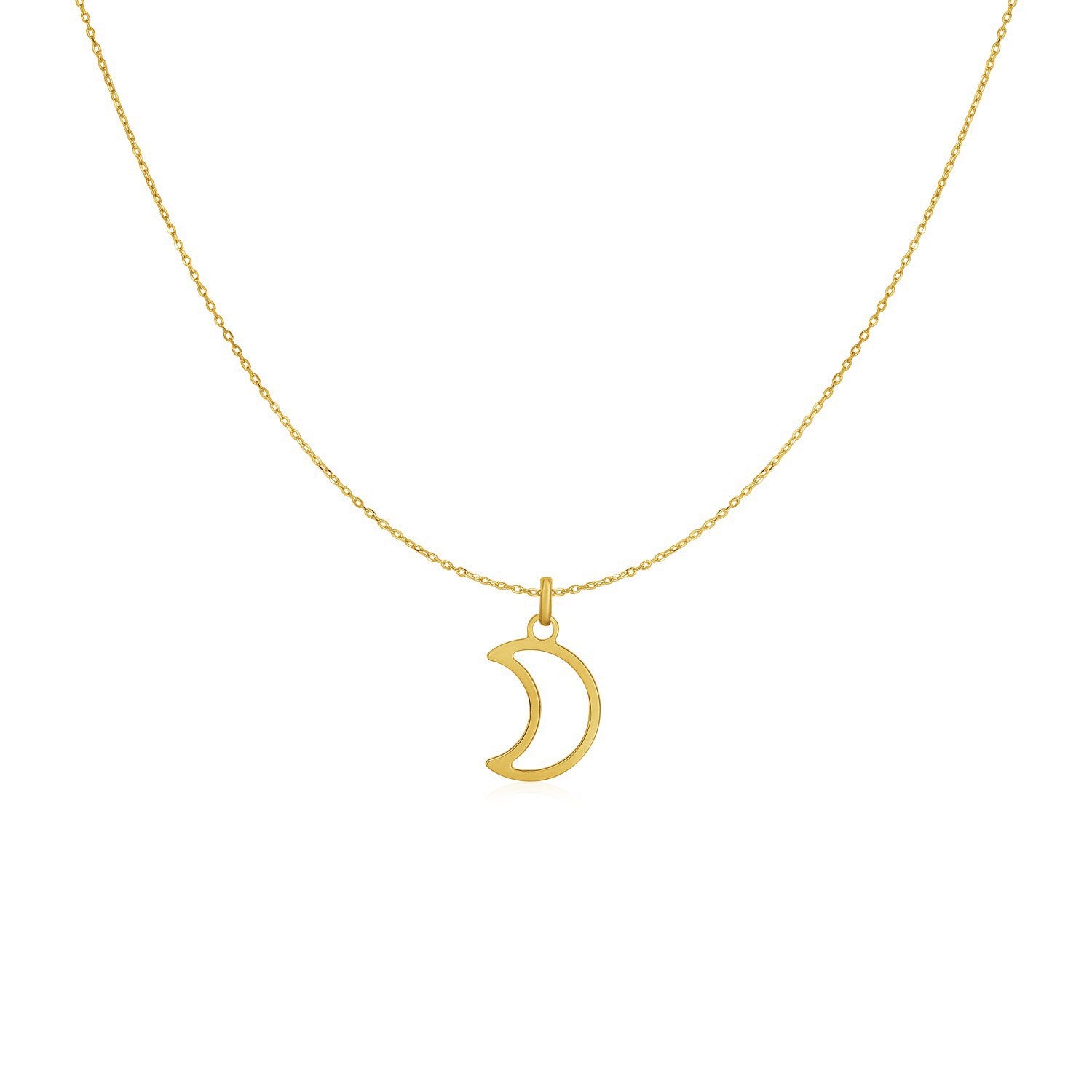 14k Yellow Gold Necklace with Moon RCJ