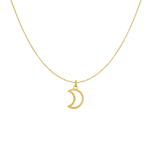 14k Yellow Gold Necklace with Moon RCJ