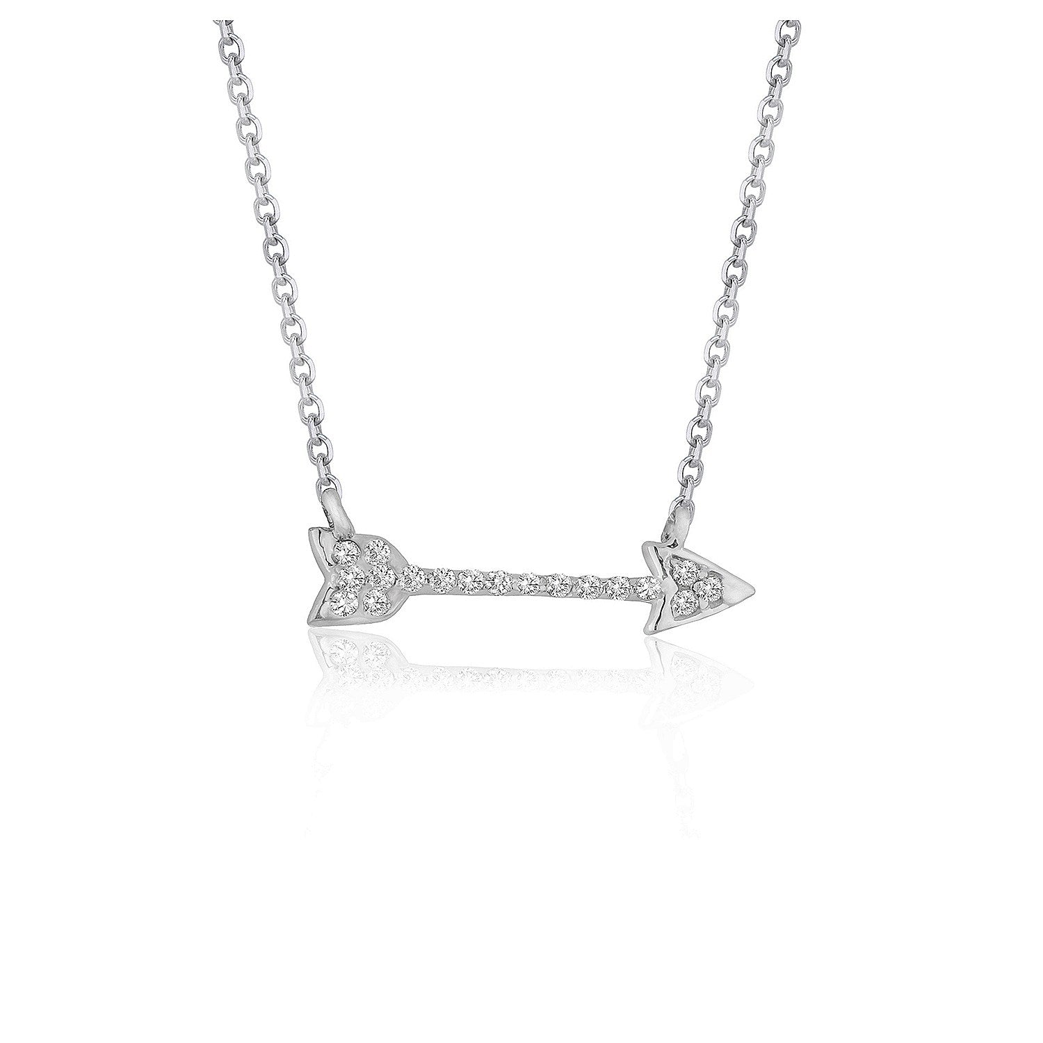 Diamond Arrow Style Pendant in 14k White Gold (1/10 cttw) RCJ