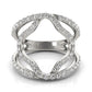 14k White Gold Diamond Flower Style Dual Band Ring (5/8 cttw)Monde Trend