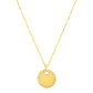 14k Yellow Gold High Polish Diamond Round Disc Tag Necklace RCJ