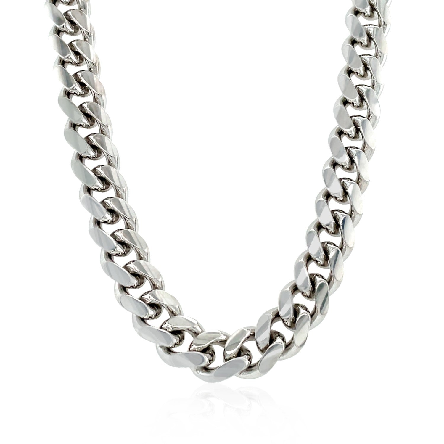 Sterling Silver Rhodium Plated Miami Cuban Chain (8.40 mm) RCJ