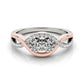 14k White And Rose Gold Infinity Style Two Stone Diamond Ring (5/8 cttw)Monde Trend