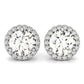 14k White Gold Round Prong Halo Style Earrings (1 cttw) RCJ