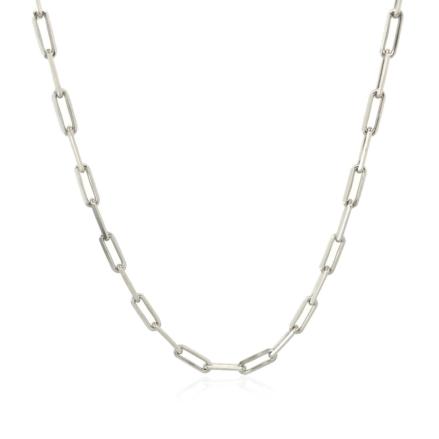 18K White Gold Paperclip Chain (2.50 mm) RCJ