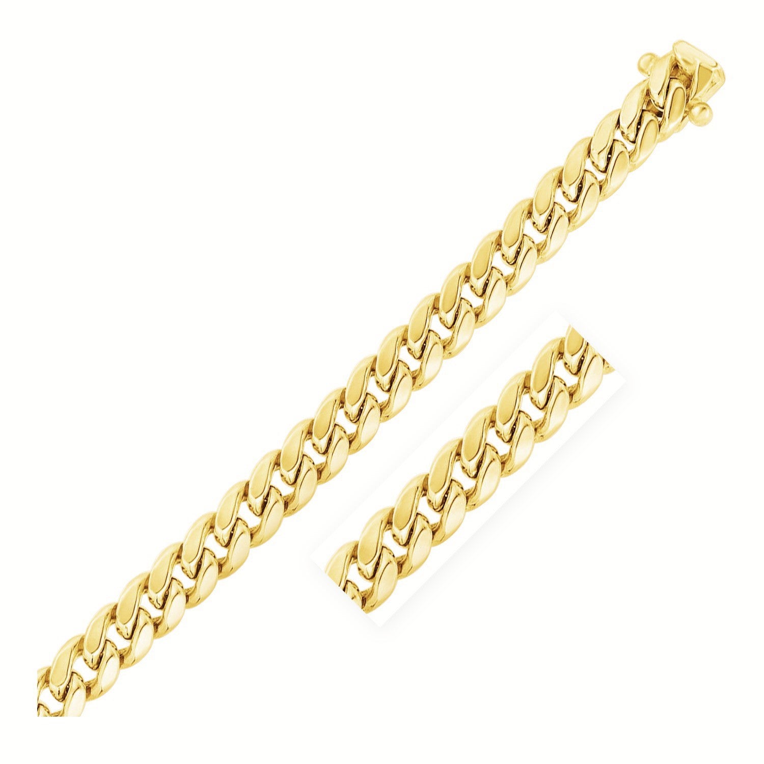 10k Yellow Gold Semi Solid Miami Cuban Chain (10.70 mm)Monde Trend