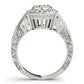 Halo Set Diamond Engagement Ring in 14k White Gold (1 5/8 cttw) RCJ