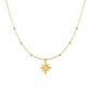 14k Yellow Gold Necklace with Eight Pointed Star and Beads RCJ