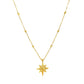 14k Yellow Gold Necklace with Eight Pointed Star and Beads RCJ