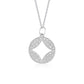 14k White Gold Diamond Studded Circle Pendant with Cut-out (1/3 cttw)Monde Trend