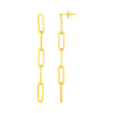 14K Yellow Gold Five Link Paperclip Chain Earrings RCJ