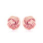 14k Rose Gold Love Knot with Ridge Texture EarringsMonde Trend