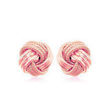 14k Rose Gold Love Knot with Ridge Texture EarringsMonde Trend