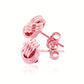 14k Rose Gold Love Knot with Ridge Texture EarringsMonde Trend