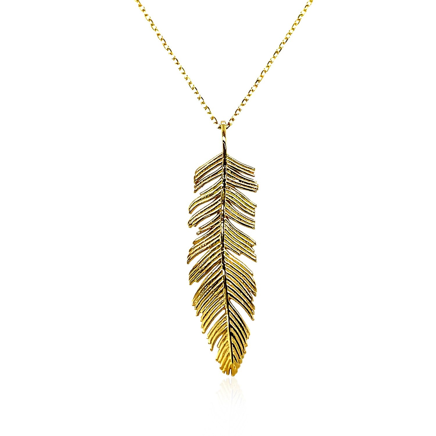 Feather Pendant in 10k Yellow Gold RCJ