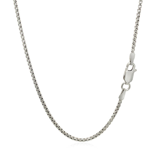 Sterling Silver Rhodium Plated Round Box Chain (1.50 mm) RCJ