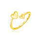 14k Yellow Gold Bypass Style Toe Ring with Polished Hearts RCJ