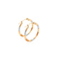 10k Tri-Color Gold Classic Hoop Earrings with Diamond Cut Details(20mm)Monde Trend