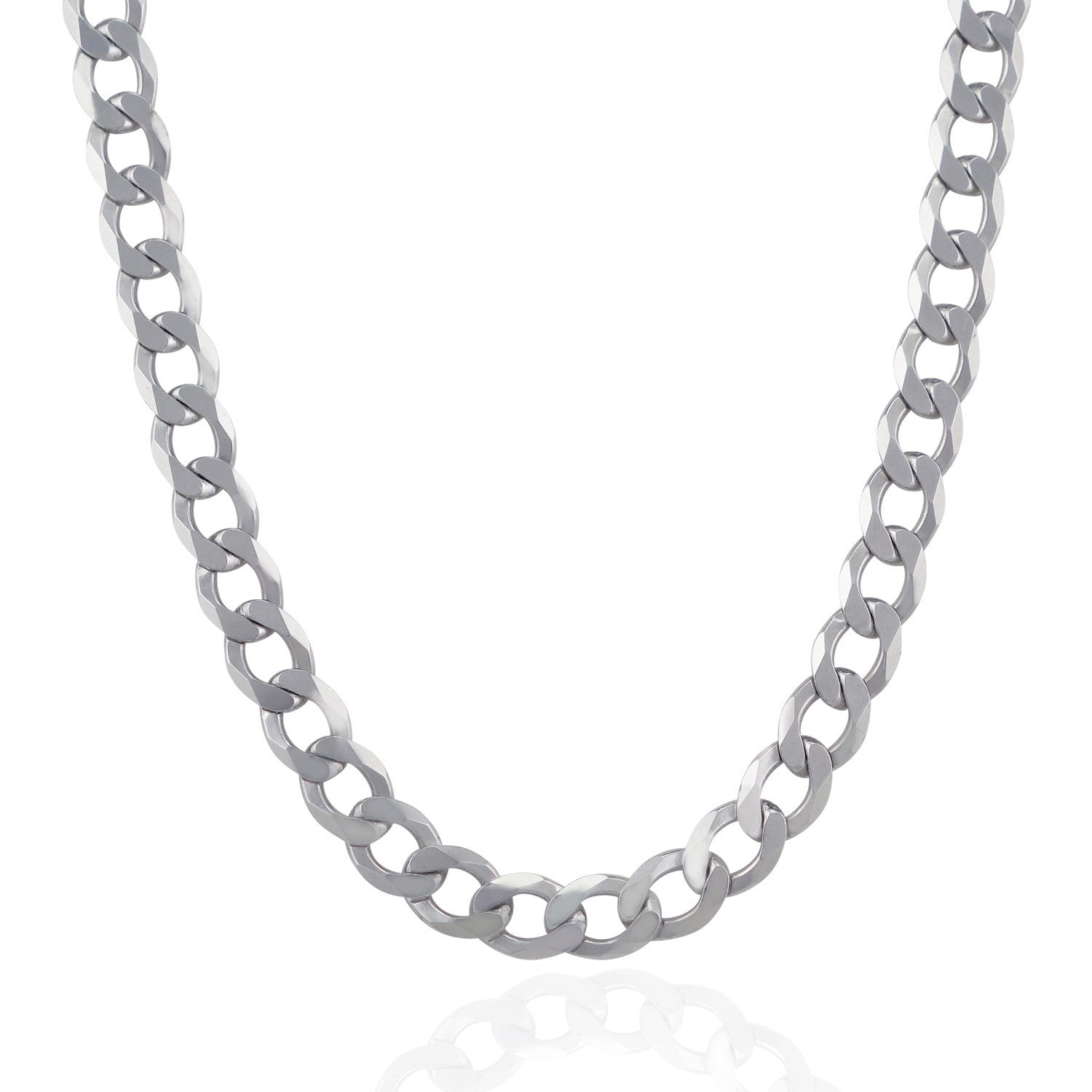 Rhodium Plated Sterling Silver Curb Style Chain (11.60 mm) RCJ