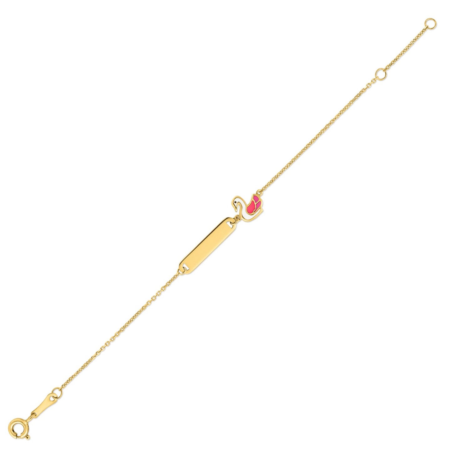 14k Yellow Gold Swan Childrens Bracelet (1.00 mm) RCJ