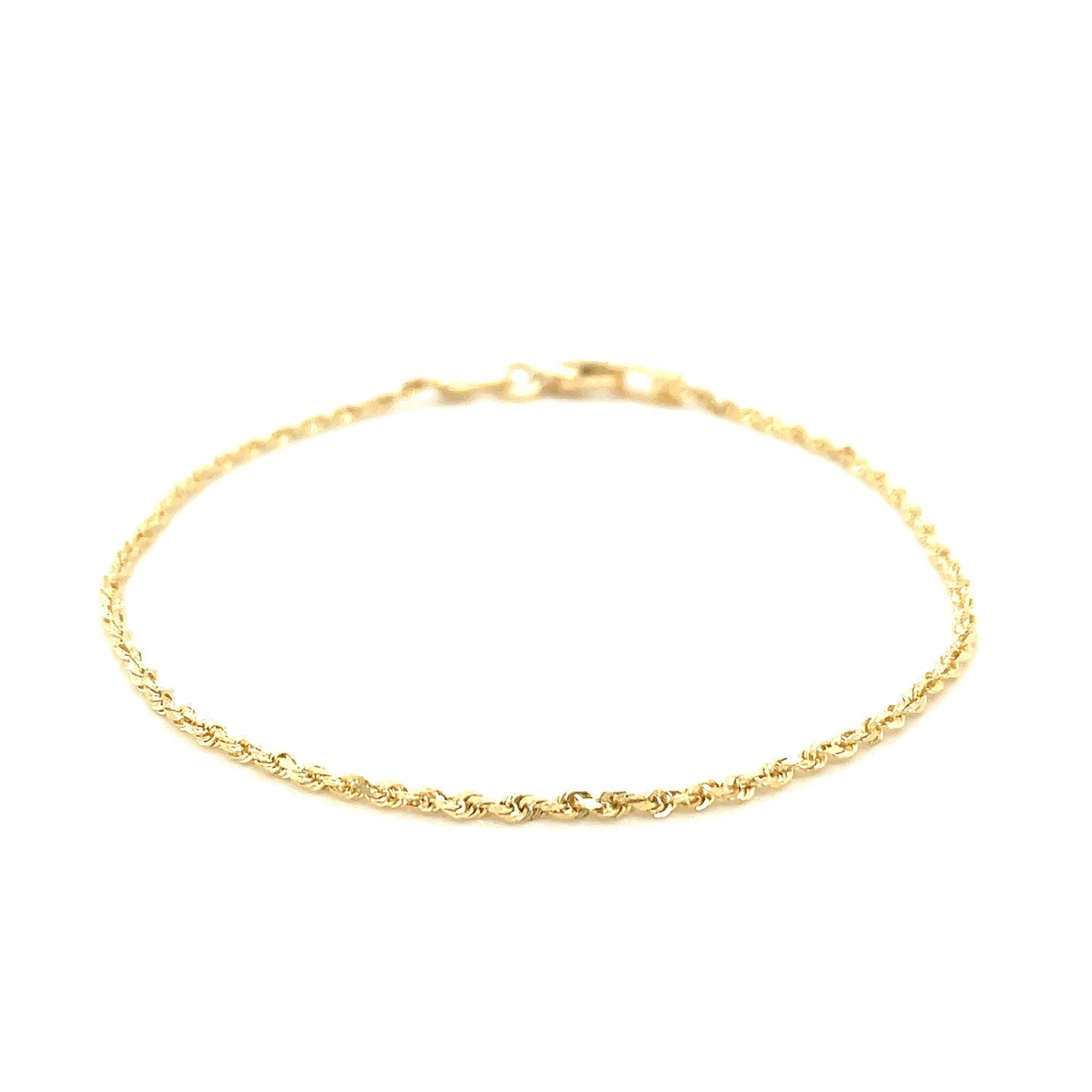 10k Yellow Gold Solid Diamond Cut Rope Bracelet (1.60 mm)Monde Trend