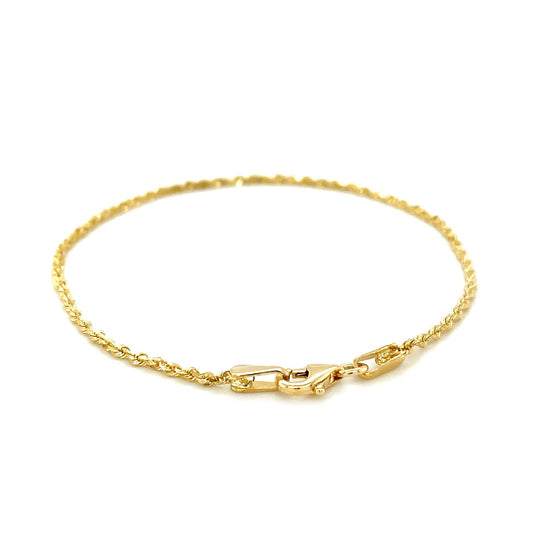 10k Yellow Gold Solid Diamond Cut Rope Bracelet (1.60 mm)Monde Trend