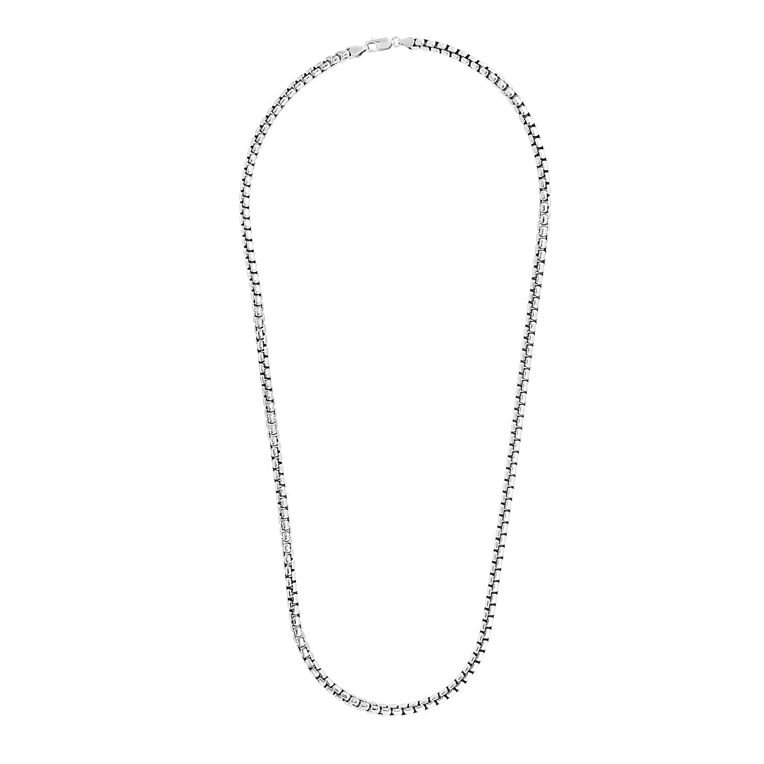 Sterling Silver Rhodium Plated Round Box Chain (4.40 mm) RCJ