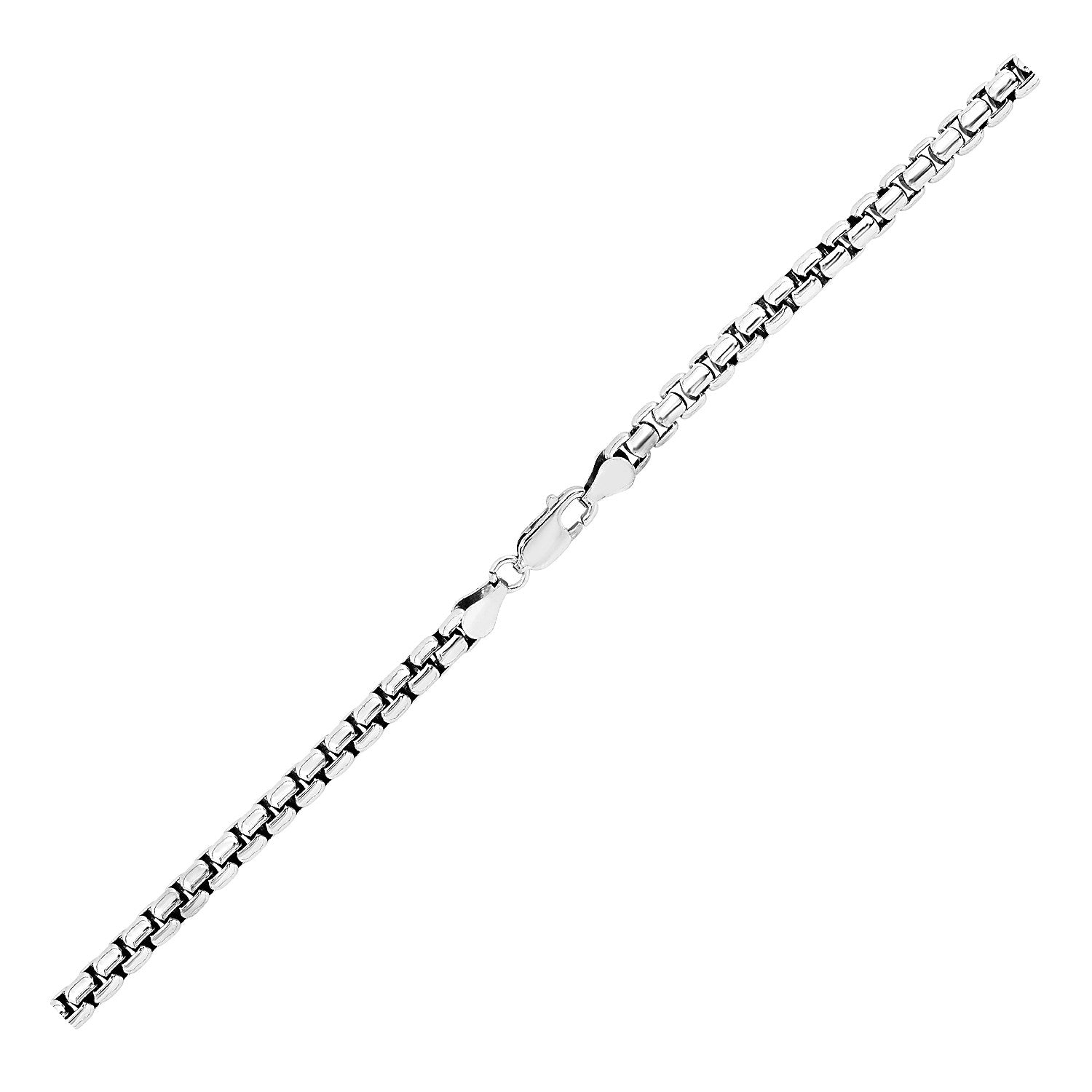 Sterling Silver Rhodium Plated Round Box Chain (4.40 mm) RCJ