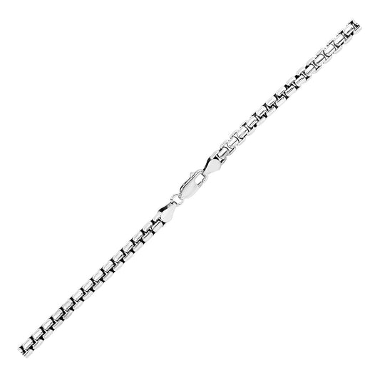 Sterling Silver Rhodium Plated Round Box Chain (4.40 mm) RCJ