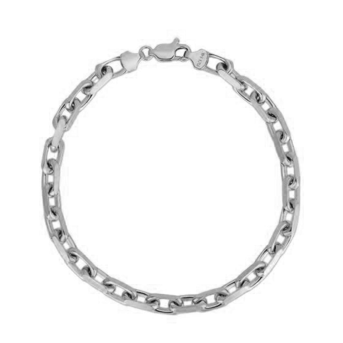 14k White Gold French Cable Chain Bracelet  (4.80 mm)Monde Trend