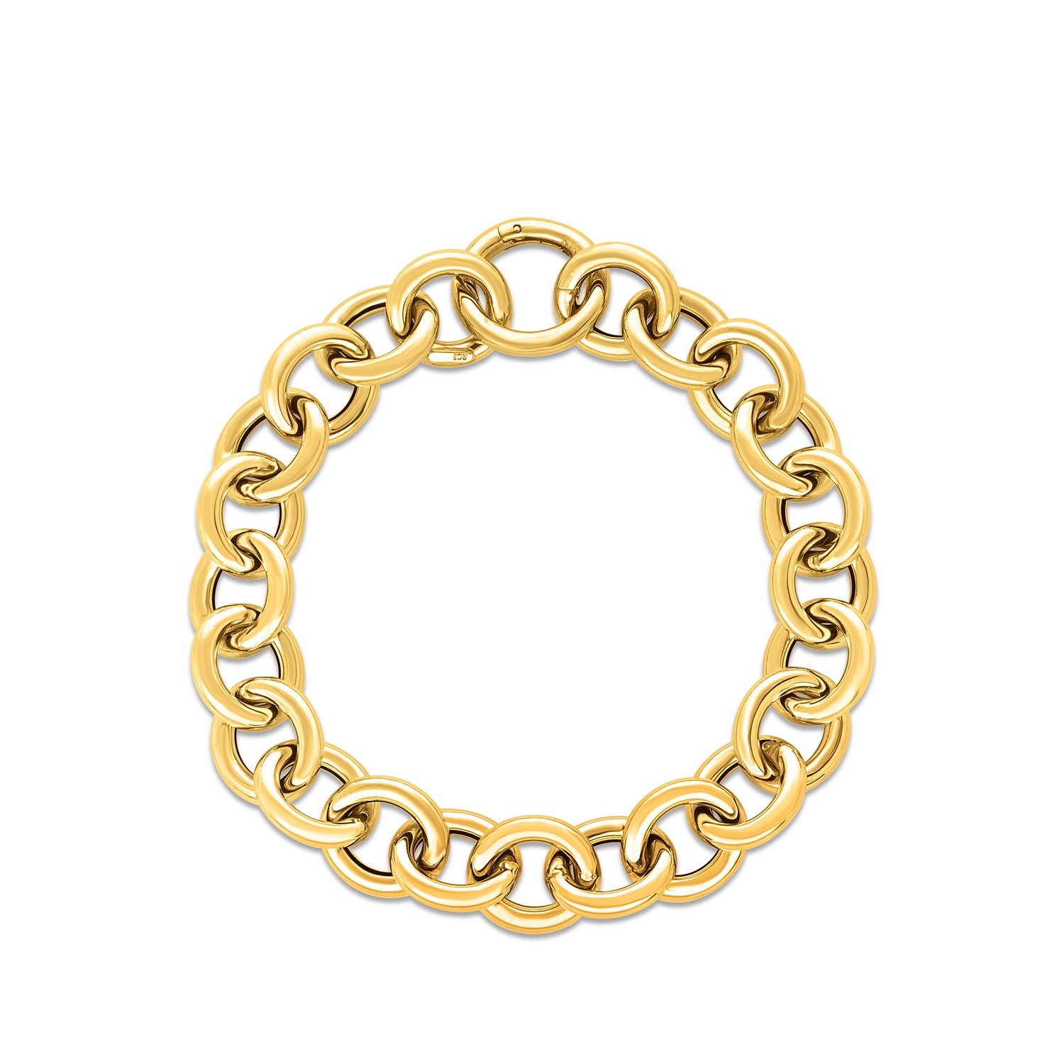 14k Yellow Gold Round Link Bracelet (11.60 mm) RCJ