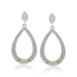 18k Yellow Gold & Sterling Silver Diamond Accented Graduated Popcorn Earrings RCJ