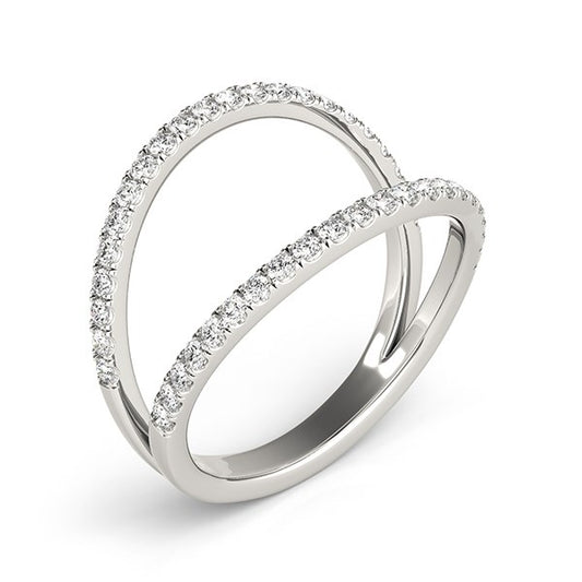 14k White Gold Diamond Split Band Ring (1/4 cttw)Monde Trend