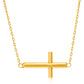 14k Yellow Gold Necklace with a Polished Cross Design RCJ