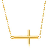 14k Yellow Gold Necklace with a Polished Cross Design RCJ