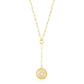 14k Yellow Gold High Polish Star Medallion Two Tone Lariat Necklace RCJ