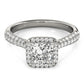 14k White Gold Halo Pave Band Diamond Engagement Ring (1 1/3 cttw)Monde Trend